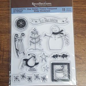 Recollections 11 Clear Holiday/Winter Stamps